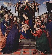 Piero di Cosimo Maria mit dem Kind, Engeln, Hl. Katharina von oil